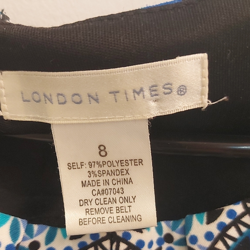 London Times Leopard Print Midi Dress with Blue Details - Picture 5 of 7